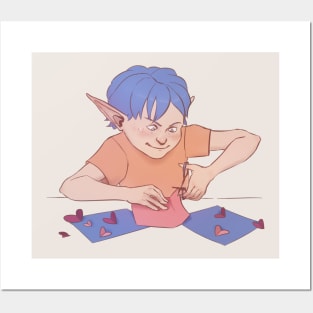 Lovely Elf Making Postcards Posters and Art
